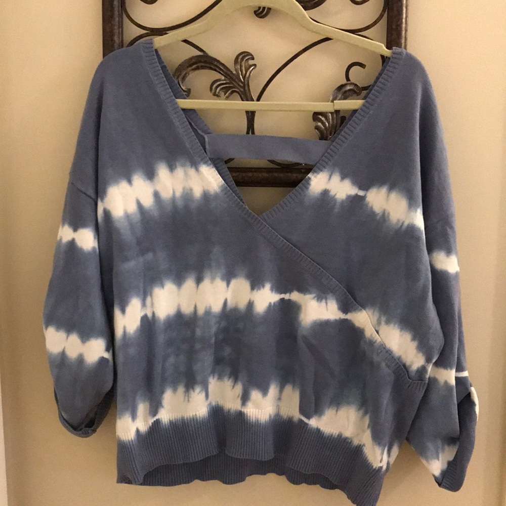Tie dyed V neck sweater. Fate sold by VICI